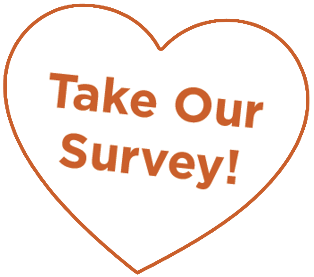 Take our survey inside a heart shape
